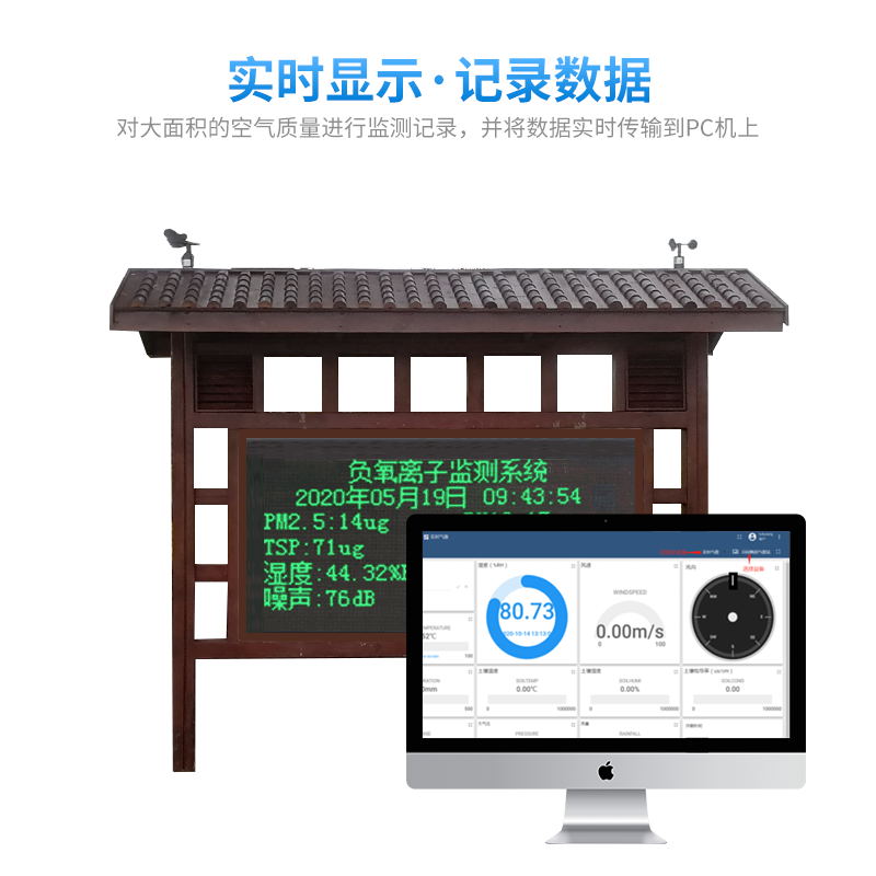 景觀木亭負氧離子監測系統